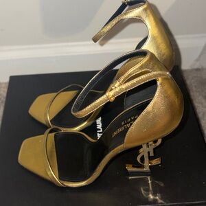 Saint Laurent Metallic Gold Opyum sandal
